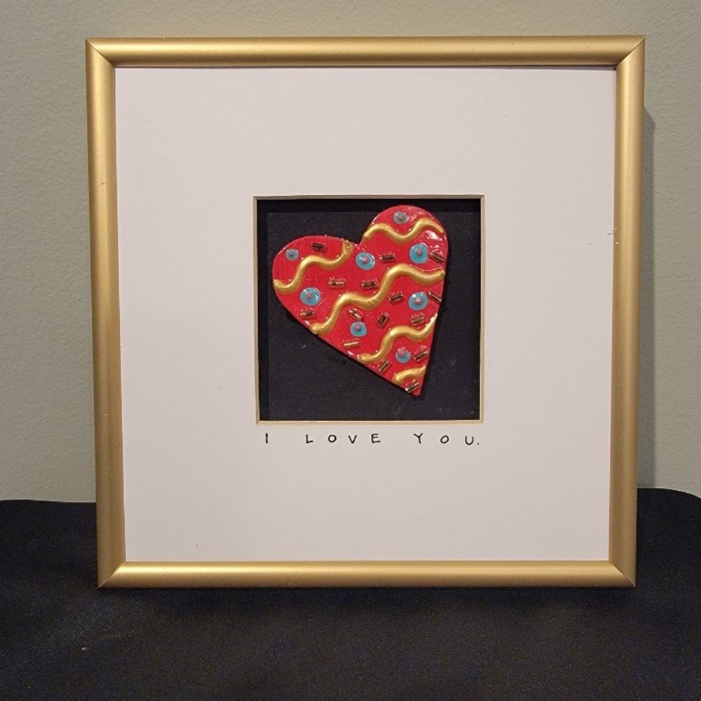 Vintage Framed Heart Sculpture Design by Michelle Samara - Bright Star Designs